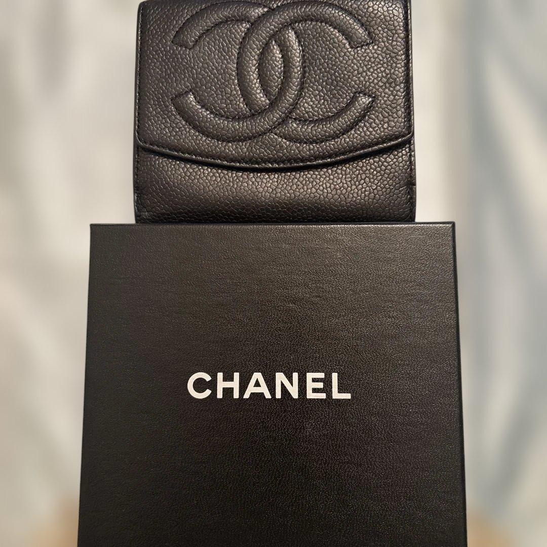 CHANEL ブラック 二つ折り財布