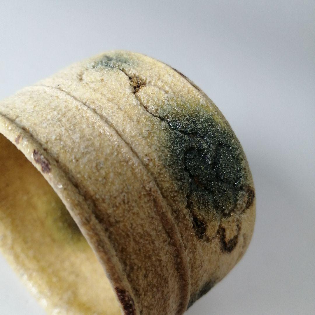 深見文紀　黄瀬戸　胴紐　ぐい呑　共箱　共布　栞　漫画織部作家　酒器