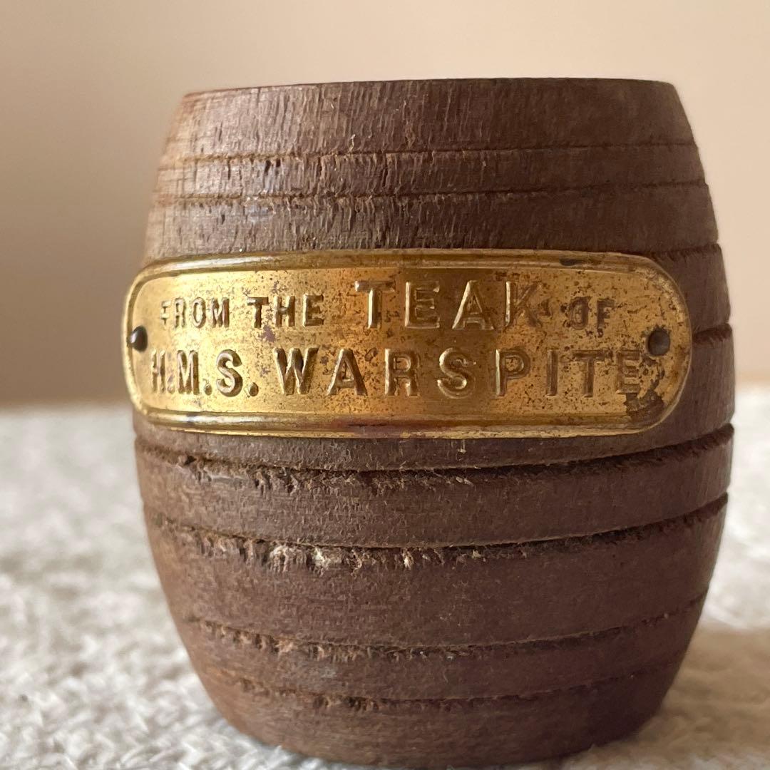 イギリス海軍 戦艦 ウォースパイト ガンジス 他 楊枝入れ 小物入れ チーク