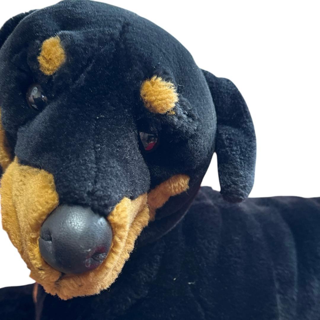 ⭐︎希少　大きな番犬　ぬいぐるみ　ドーベルマン？ロットワイラー？　寝そべり