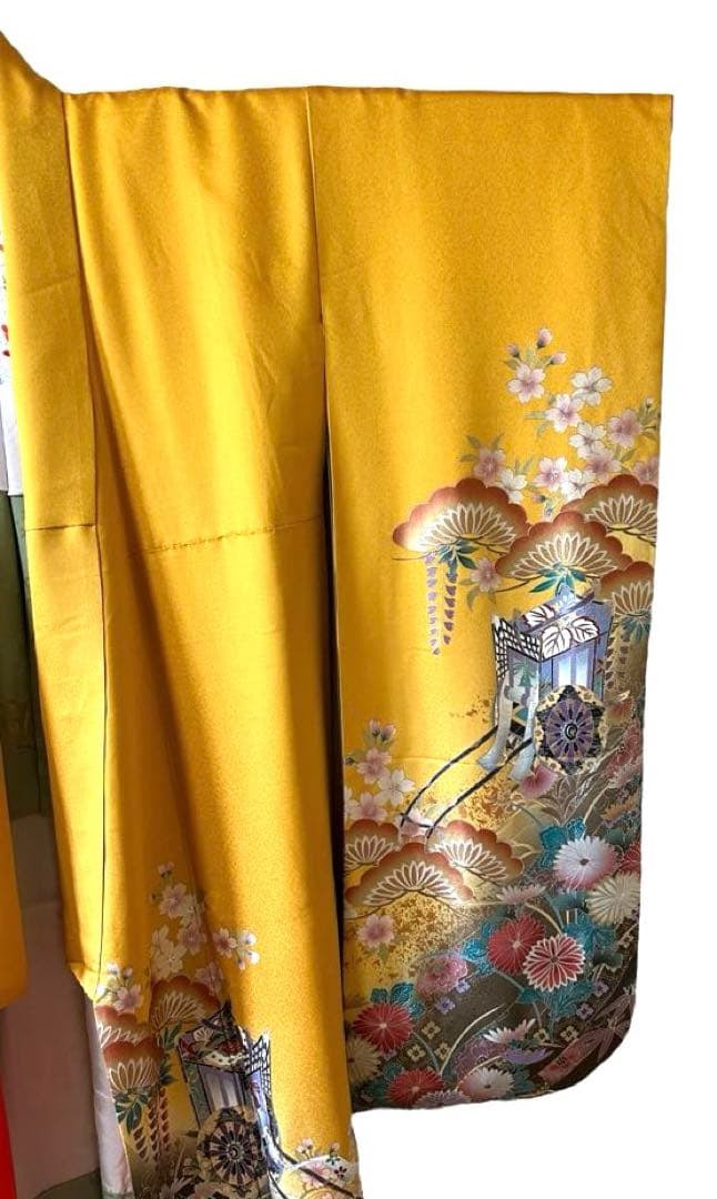 振袖&長襦袢セット　山吹がかった黄色