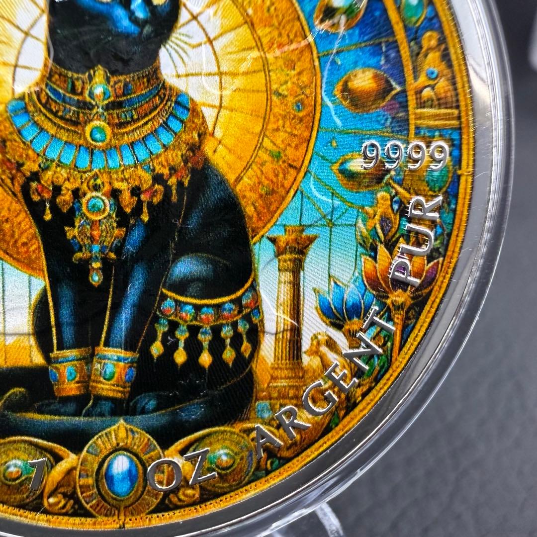 メイプルリーフ 銀貨 カラー 古代エジプト バステト 1オンス 1oz 純銀