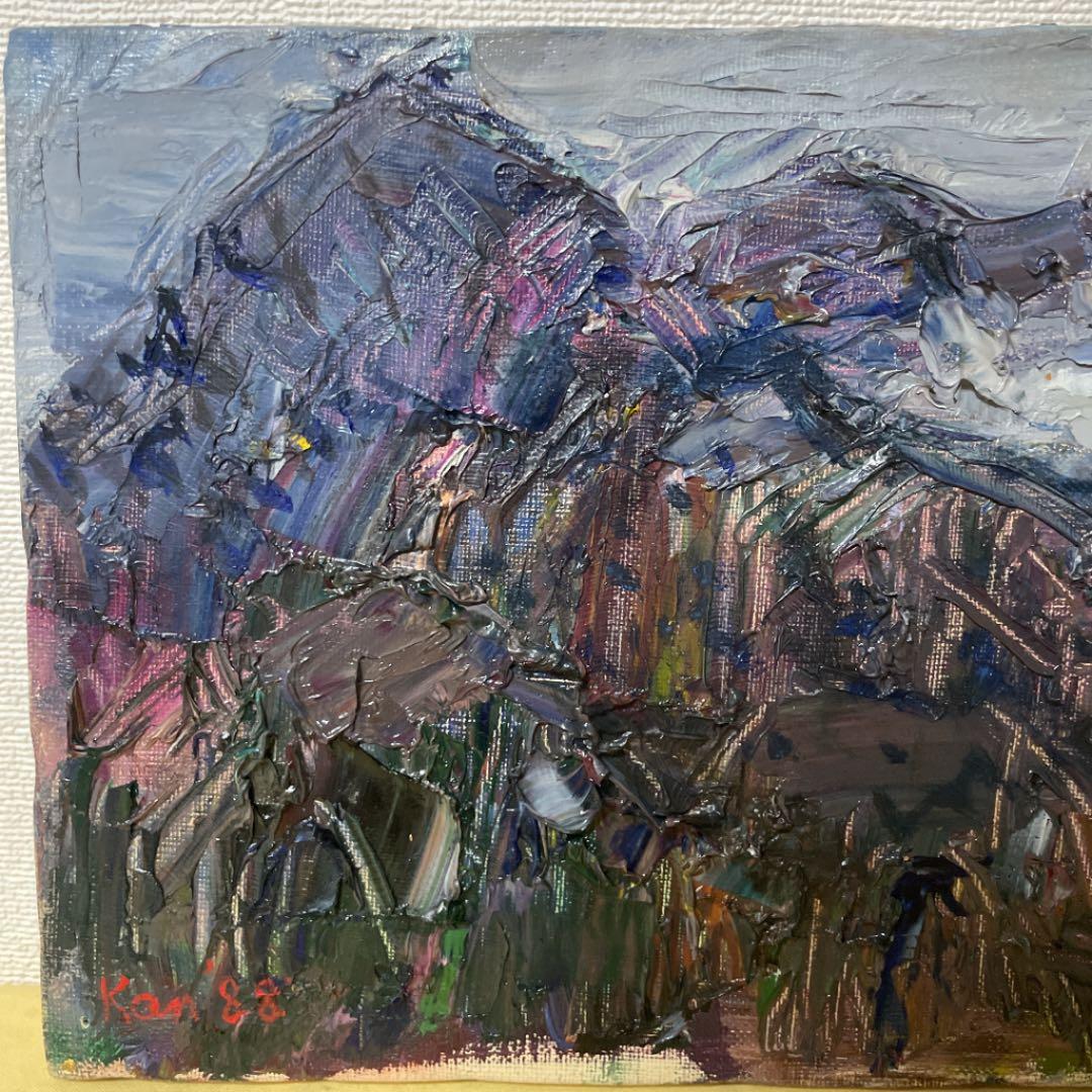 作家不詳『雲かかる 英彦山』M4 高級額装 真筆保証 タトウ箱 1点