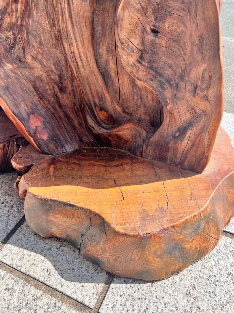 特大サイズ　アンティーク置き物　木製　花台　飾り台　インテリア