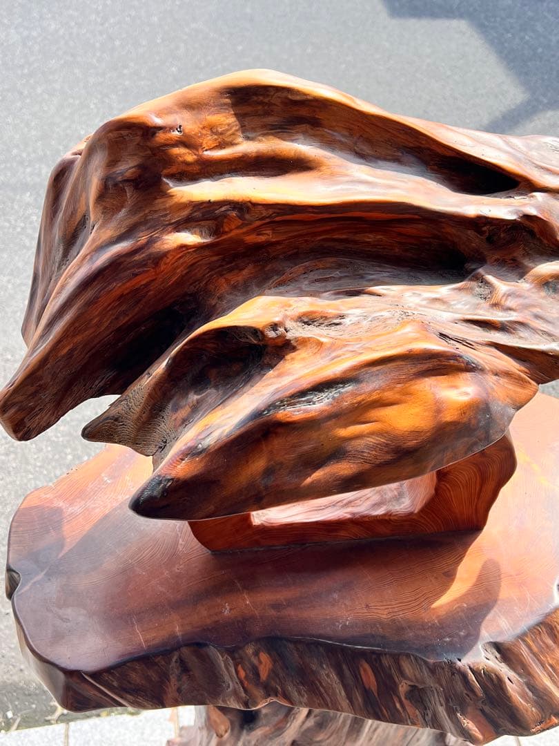 特大サイズ　アンティーク置き物　木製　花台　飾り台　インテリア