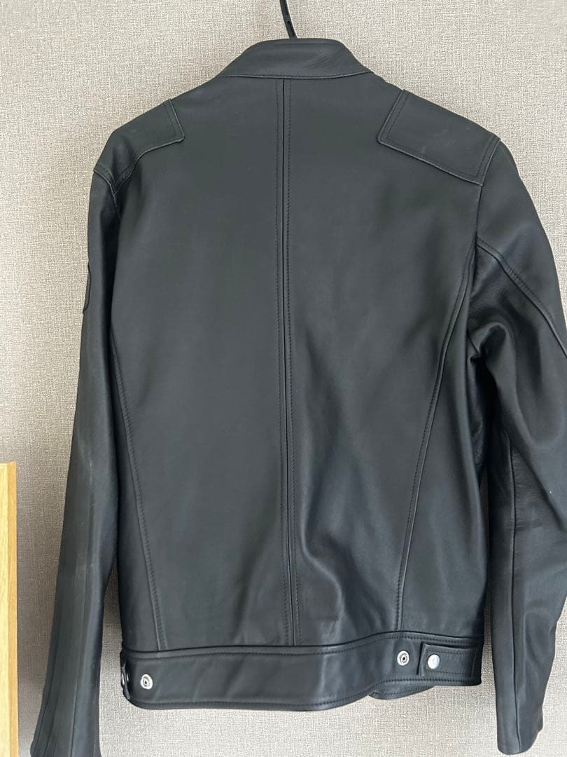 DIESEL ブラック レザー シングルライダースジャケット