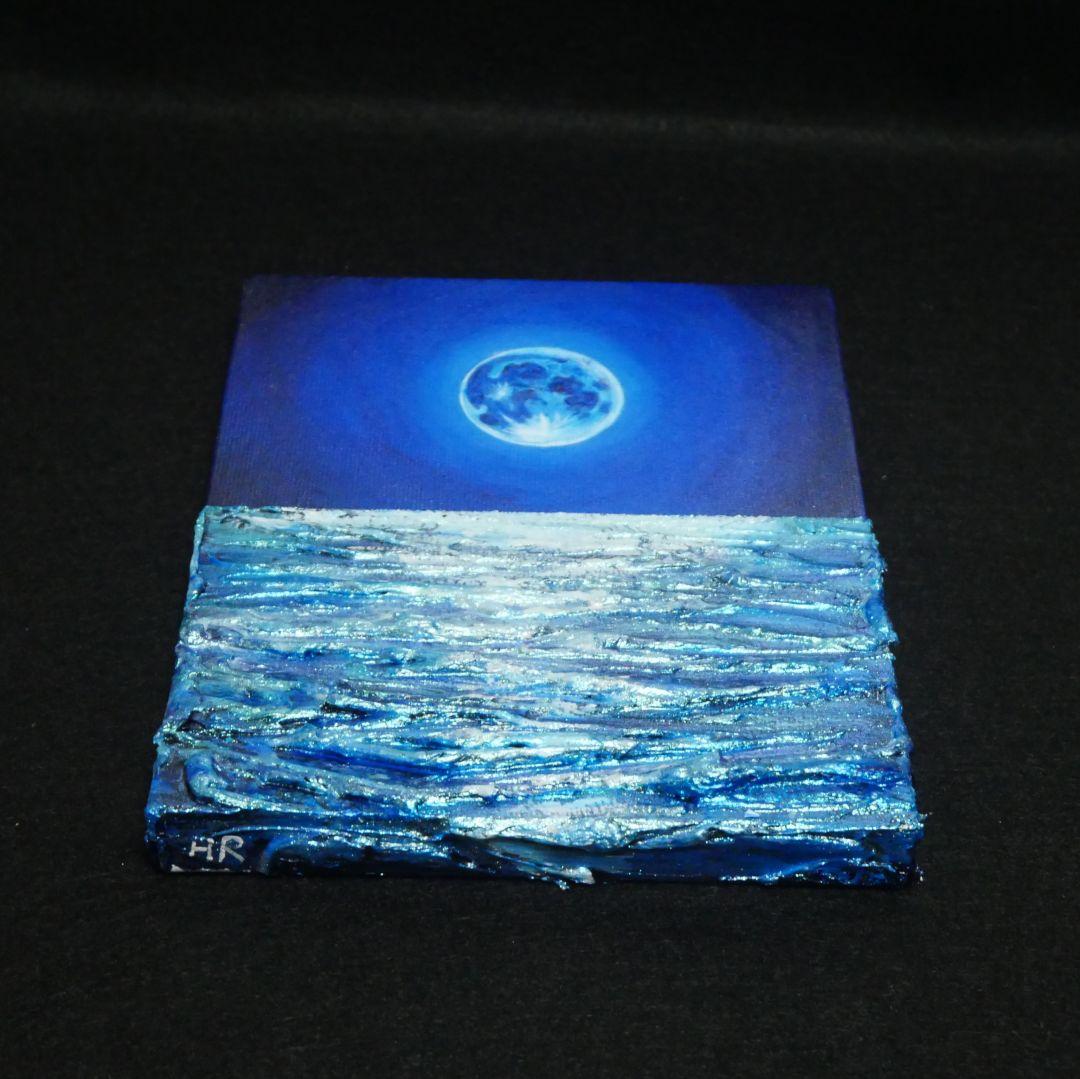 油絵 油彩 油彩画 絵 絵画【青い満月】F0号
