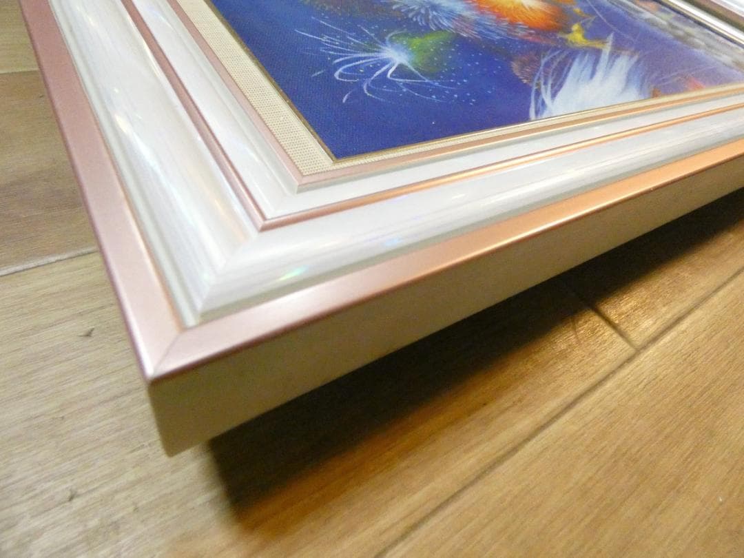 絵画　額付き　ヒロ ヤマガタ　F8 【　花火　】手描き　肉筆