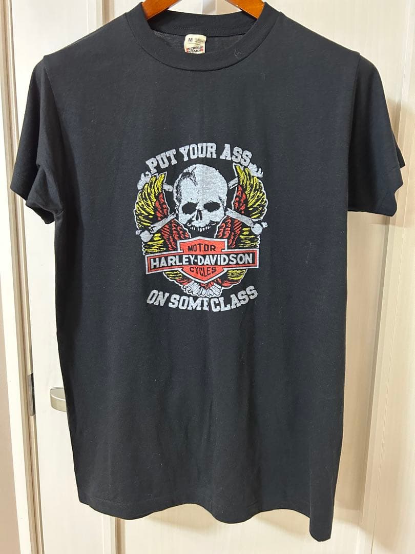 ハーレーダビッドソン　tシャツ screen stars 80s スカル