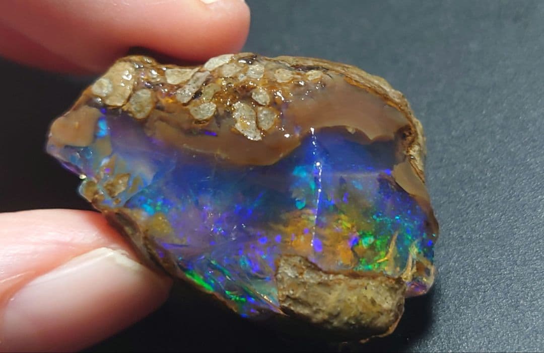 【50CT】エチオピア　オパール　原石　青　鉱物標本　ウェロ産