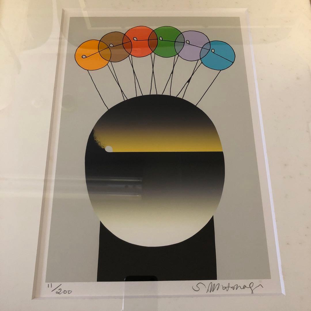 真作　むいろはかさなり　元永定正 大判シルクスクリーン 直筆サイン 版画 絵画