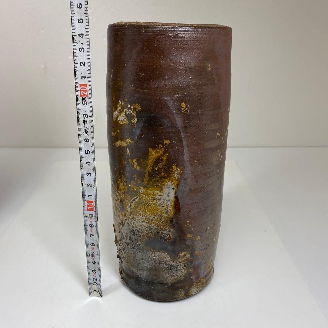 出来良　藤原雄　花瓶　共箱　高さ約25㎝　東さ7-0520①