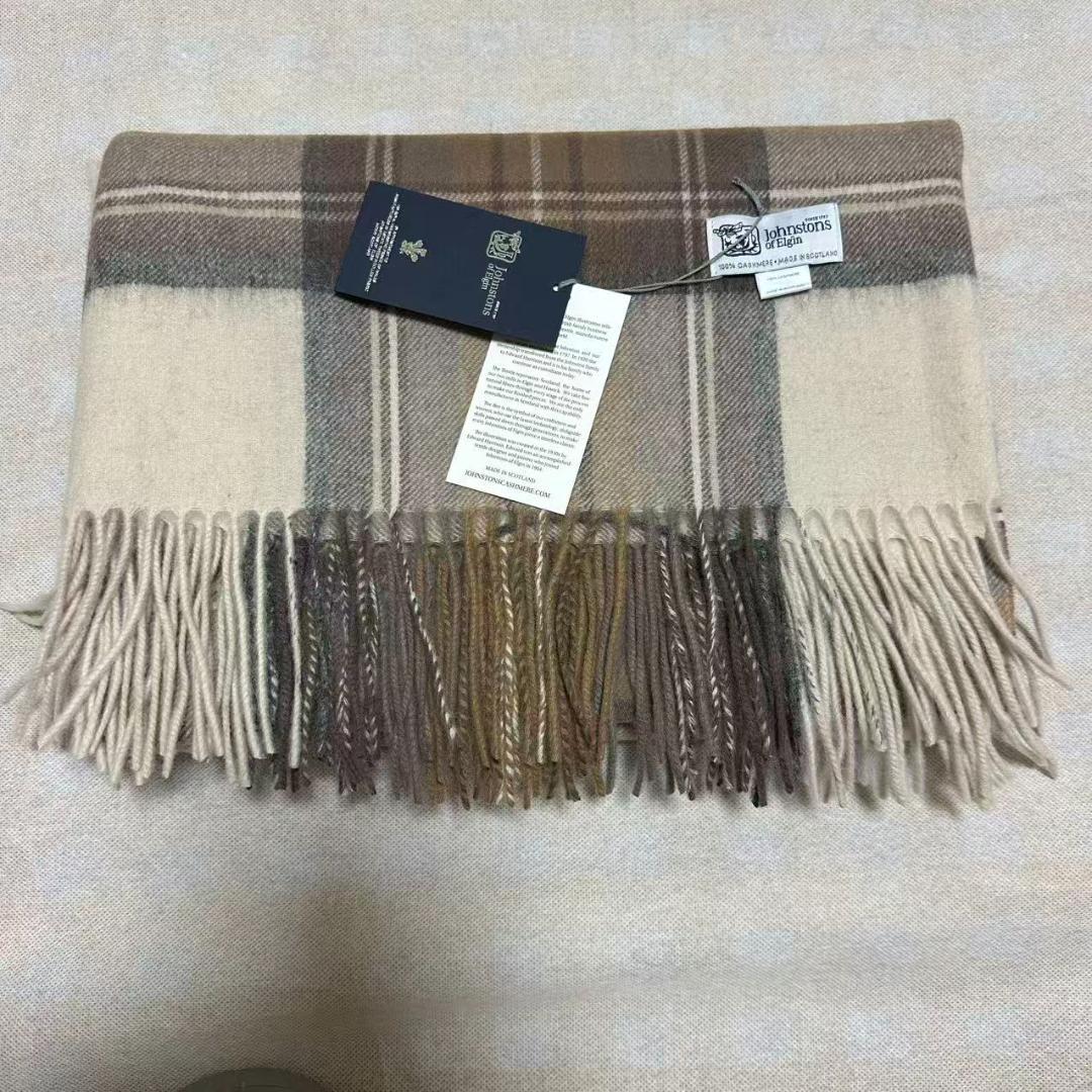 見*道様 Johnstons ジョンストンズ カシミア 大判 チェック ストール