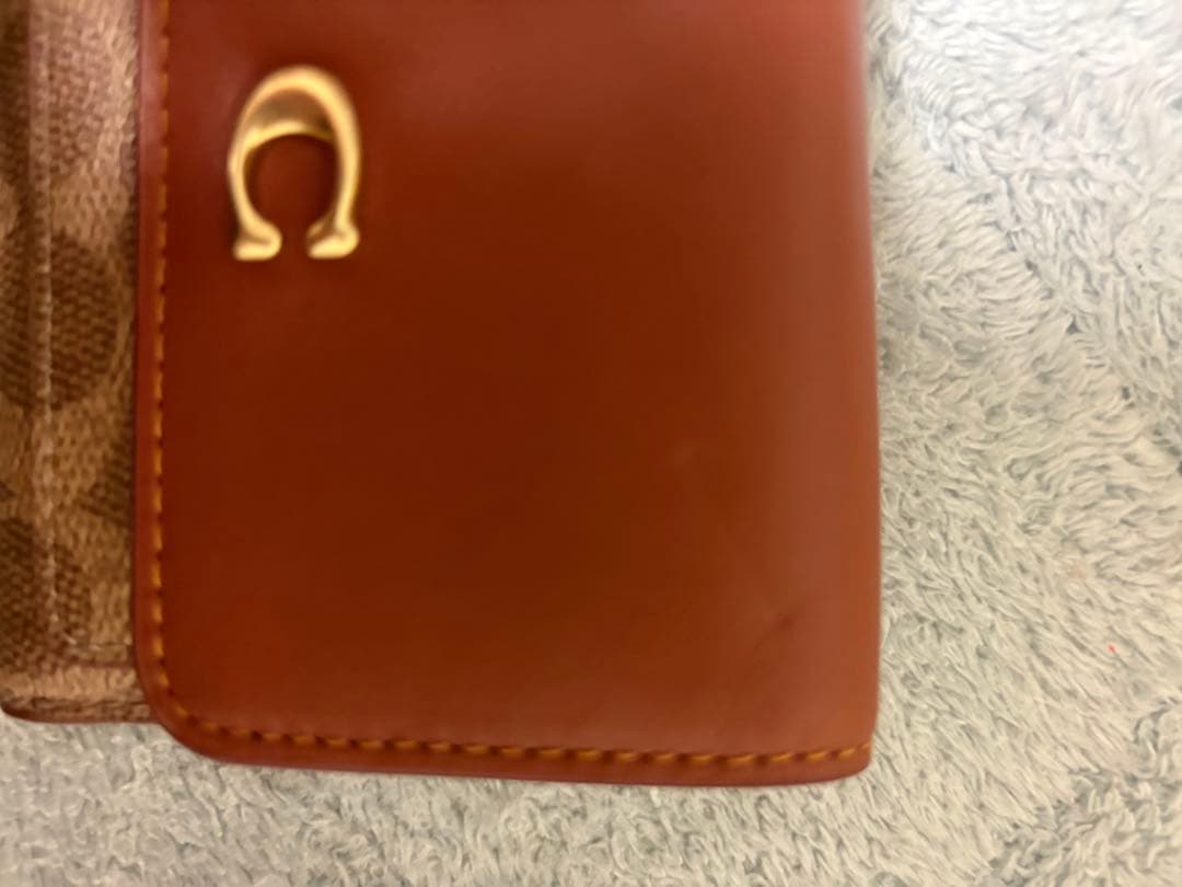 COACH コーチ　ミニトライフォールドウォレット　シグネチャー　ブラウン