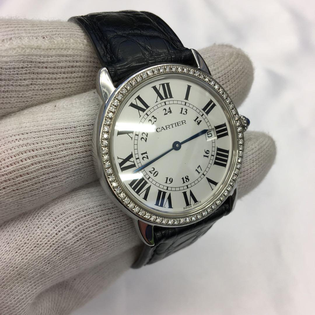 カルティエ CARTIER ロンドソロ ダイヤ クォーツ メンズ 稼働品