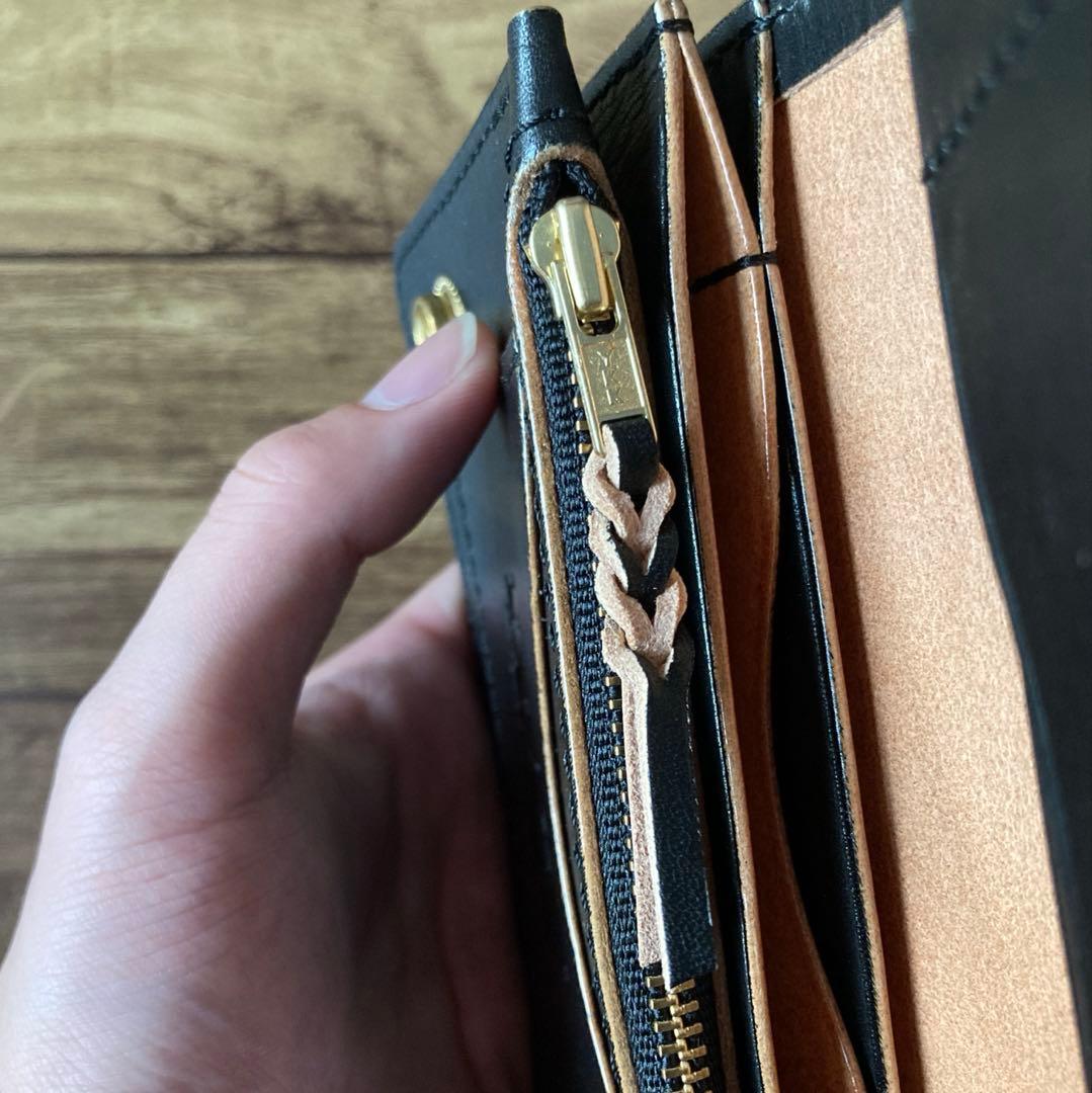 【お札を折らずに収納】国産ステアハイド トラッカーウォレット150（ミドル）3層