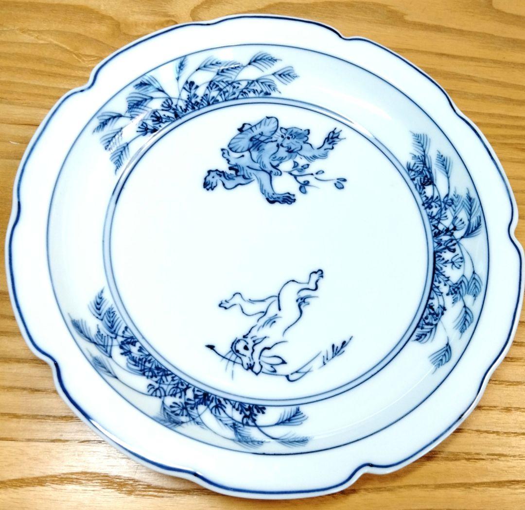 ☆ 平安松泉 清水焼 鳥獣戯画皿