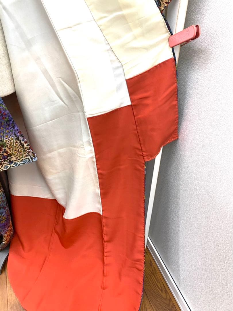 さとぴん様　　　　正絹　袷　更紗　小紋　広衿　オリエンタル　ちりめん