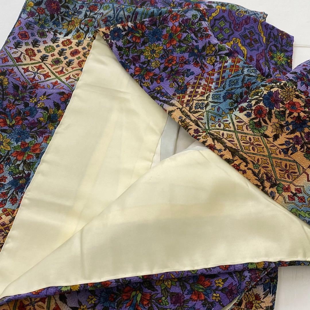 さとぴん様　　　　正絹　袷　更紗　小紋　広衿　オリエンタル　ちりめん