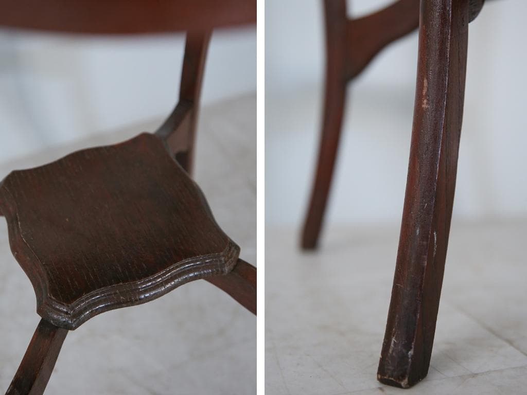 英国アンティーク木製サイドテーブル/オケージョナル机/飾り棚/花台(87-116