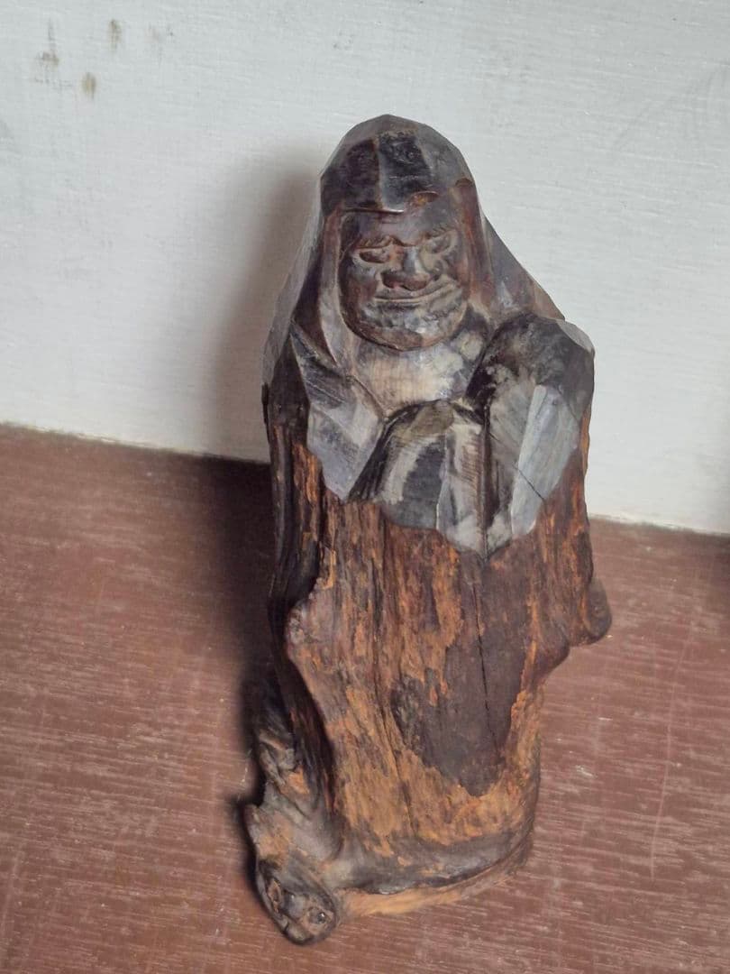 達磨大師像　達磨像　木彫り　木像　工芸品　置物　一点物 骨董 木喰 木彫
