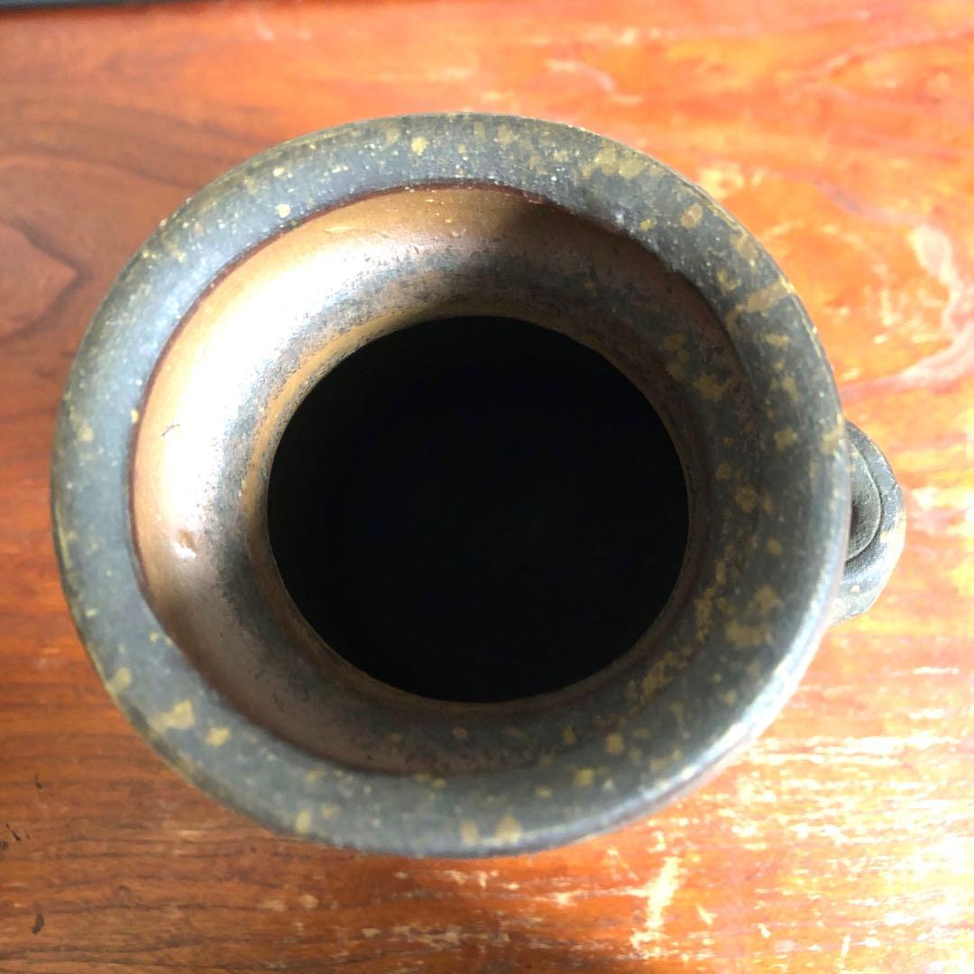 備前焼　小西陶蔵　花入　窯変　共箱　共布　栞