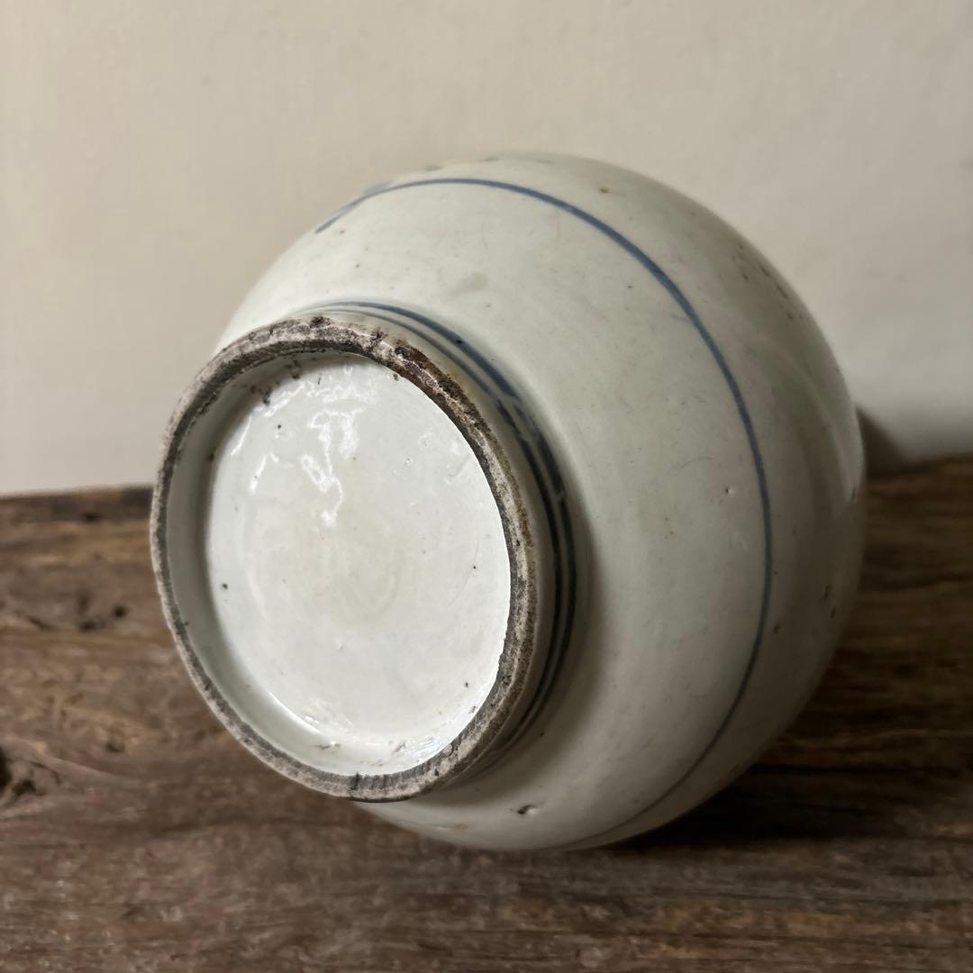 古伊万里染付徳利瓶　古道具　アンティーク　骨董　壷　花瓶　花入　白磁　検:李朝