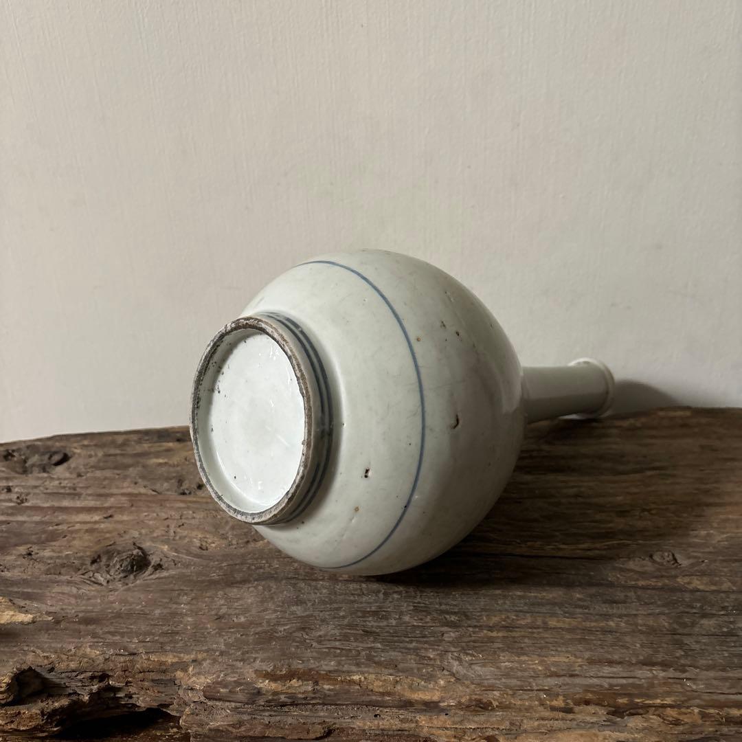 古伊万里染付徳利瓶　古道具　アンティーク　骨董　壷　花瓶　花入　白磁　検:李朝