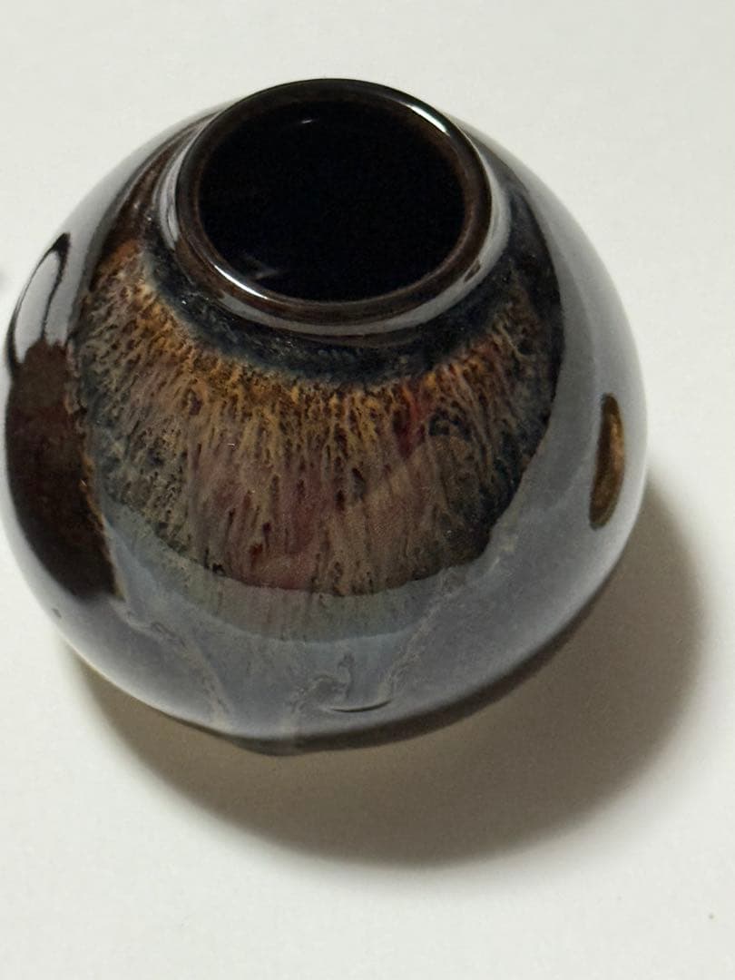 唐物　茄子茶入 茶器 茶入 陶器 茶道具 仕覆付　龍村美術織物製、円文白虎朱雀錦