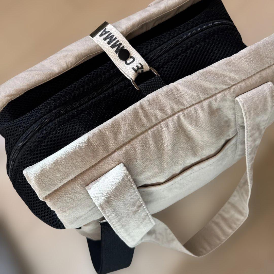 DOUBLE COMMA ベージュキャリーバッグ