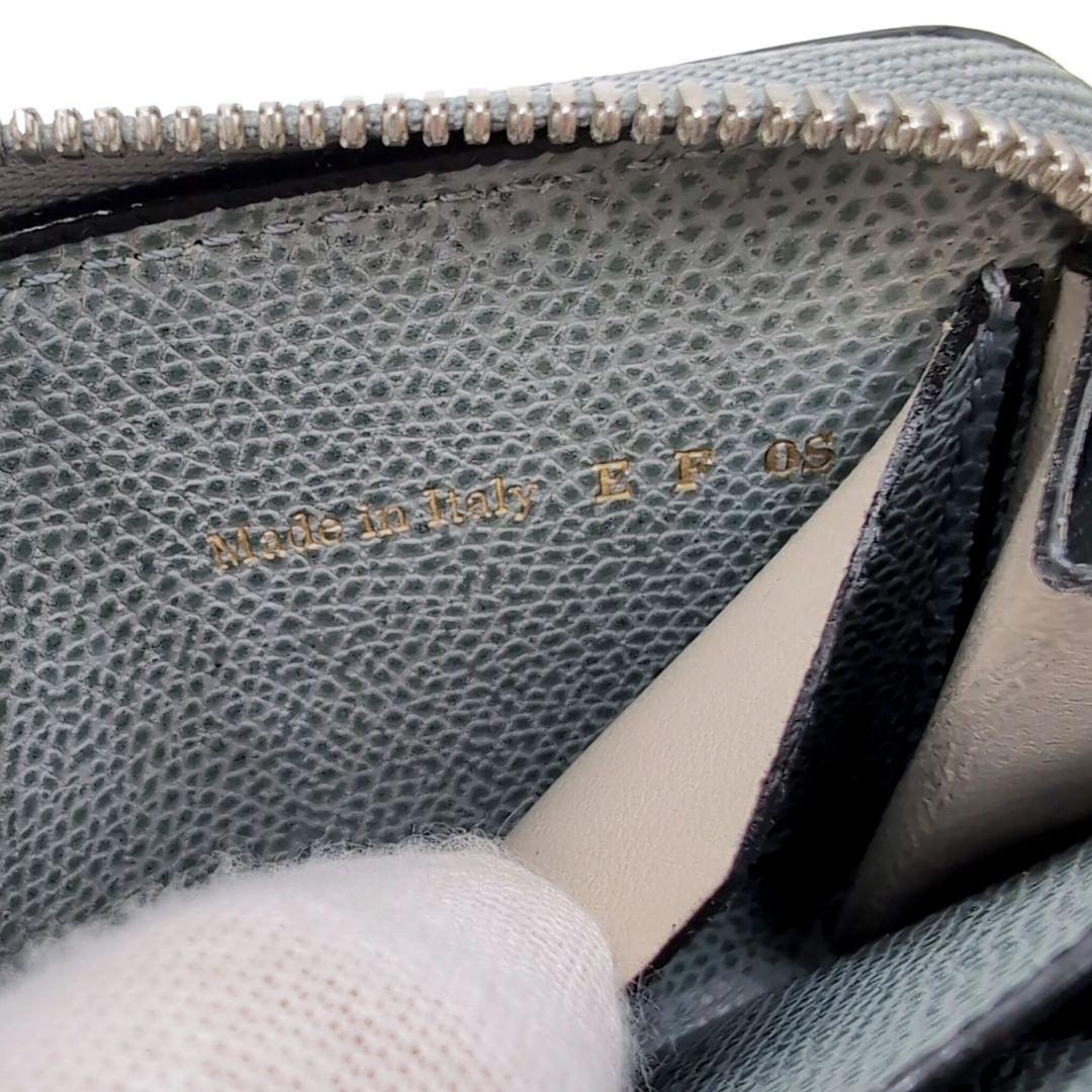 Valextra　カードケース　ジップウォレット　ミニ財布　グレー　本革