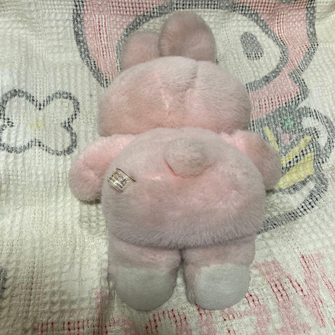 昭和レトロ　ヴィンテージ 吉徳　うさぎ　クリーミー　ぬいぐるみ　中古品　難あり
