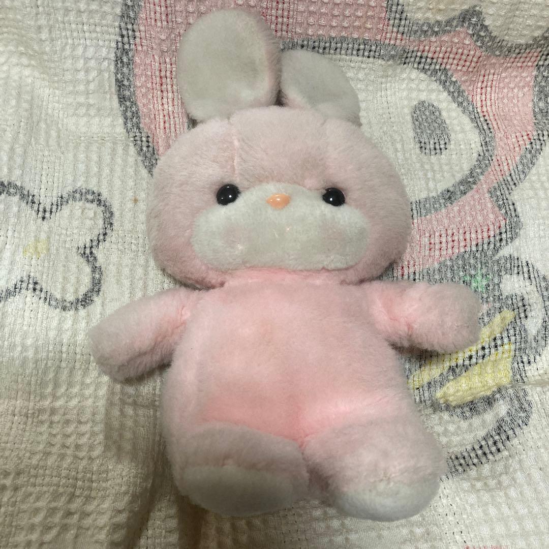 昭和レトロ　ヴィンテージ 吉徳　うさぎ　クリーミー　ぬいぐるみ　中古品　難あり