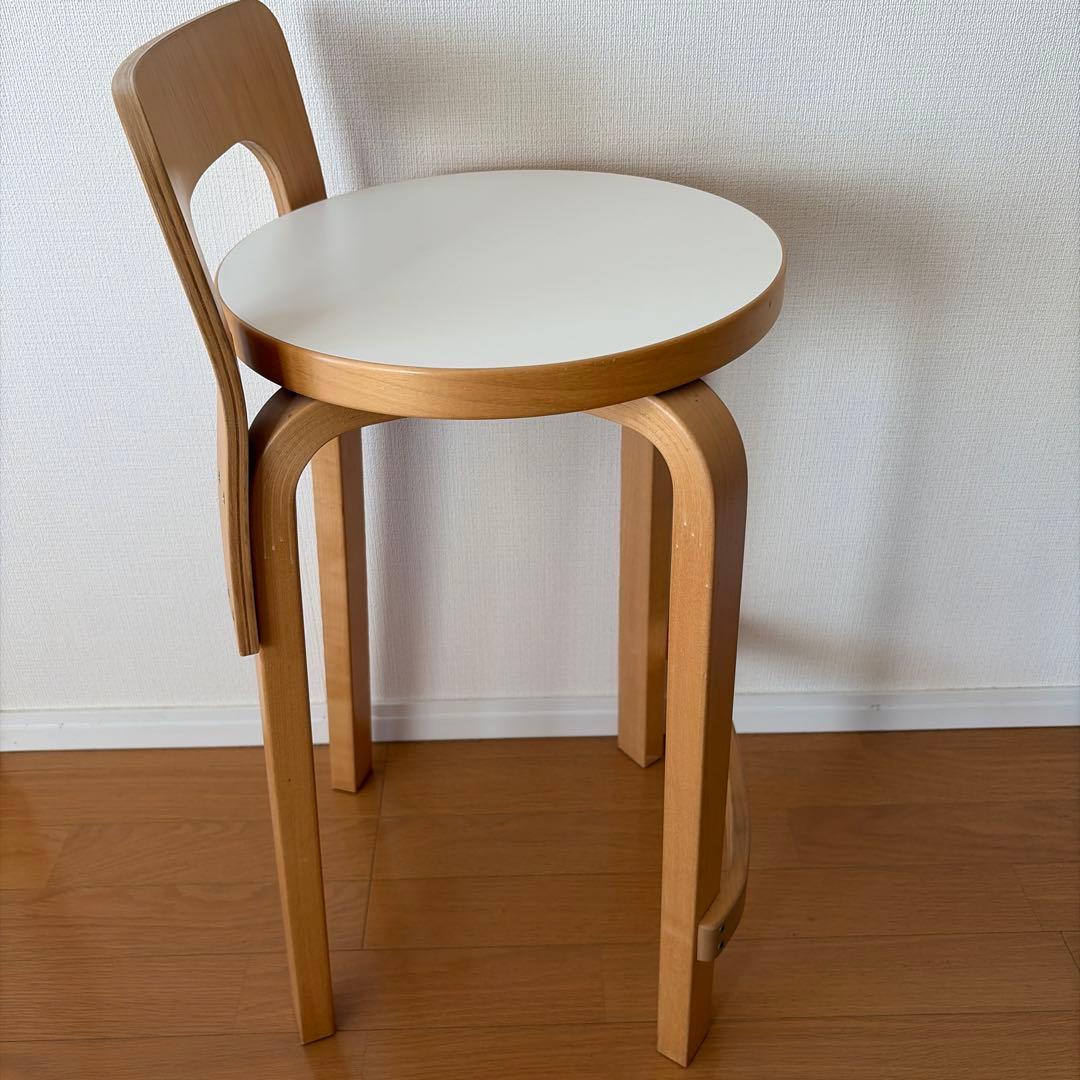 【Artec】Aalto ハイチェア K65 ホワイトラミネーアアルトスツールB