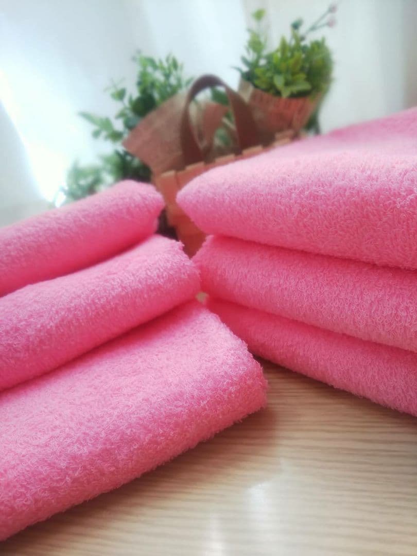 24枚組 新品泉州タオル 高級綿糸コーマコットンフェイスタオル【ピンク】