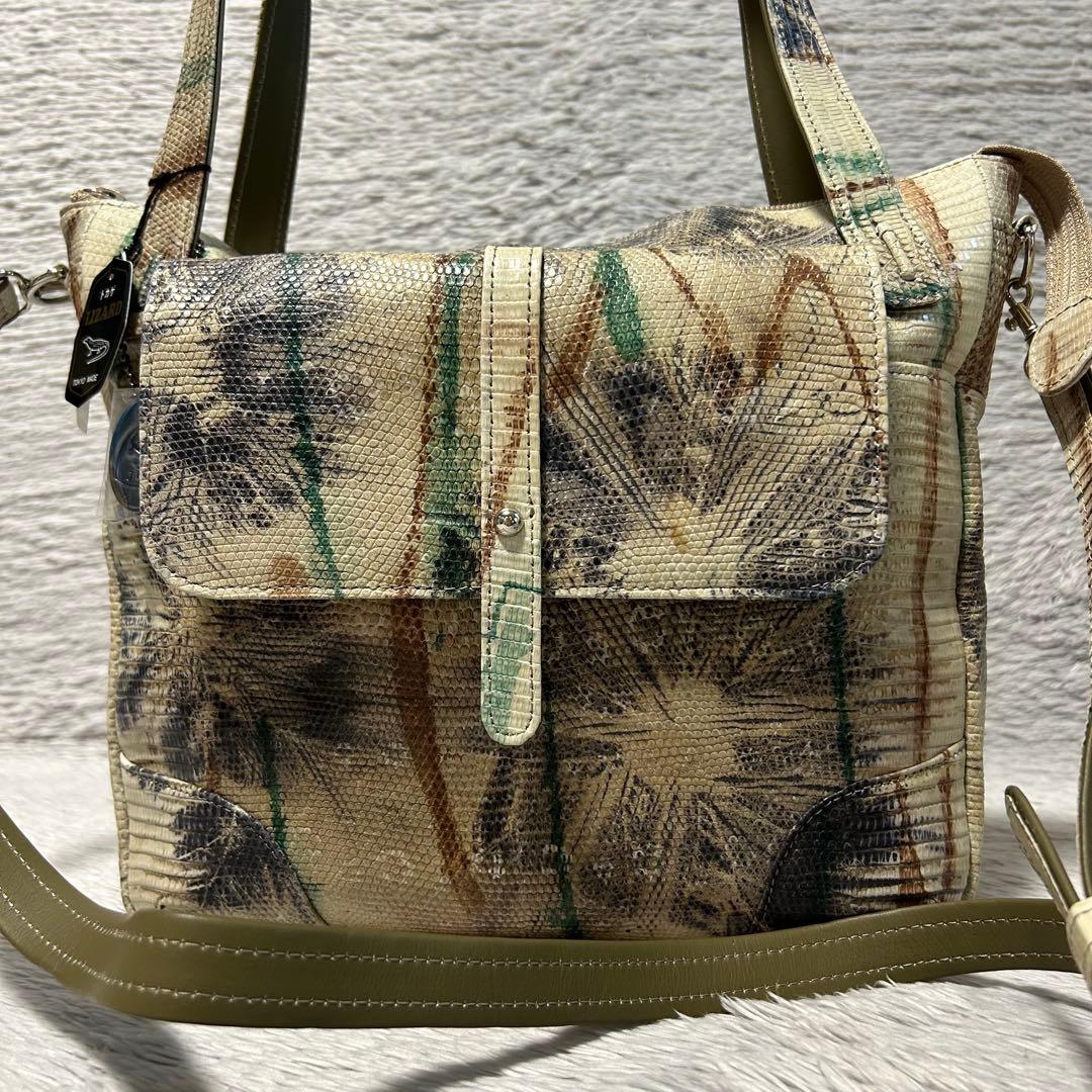 JRA認定 エキゾチックレザー リザード ショルダーバッグ　ハンドバッグ