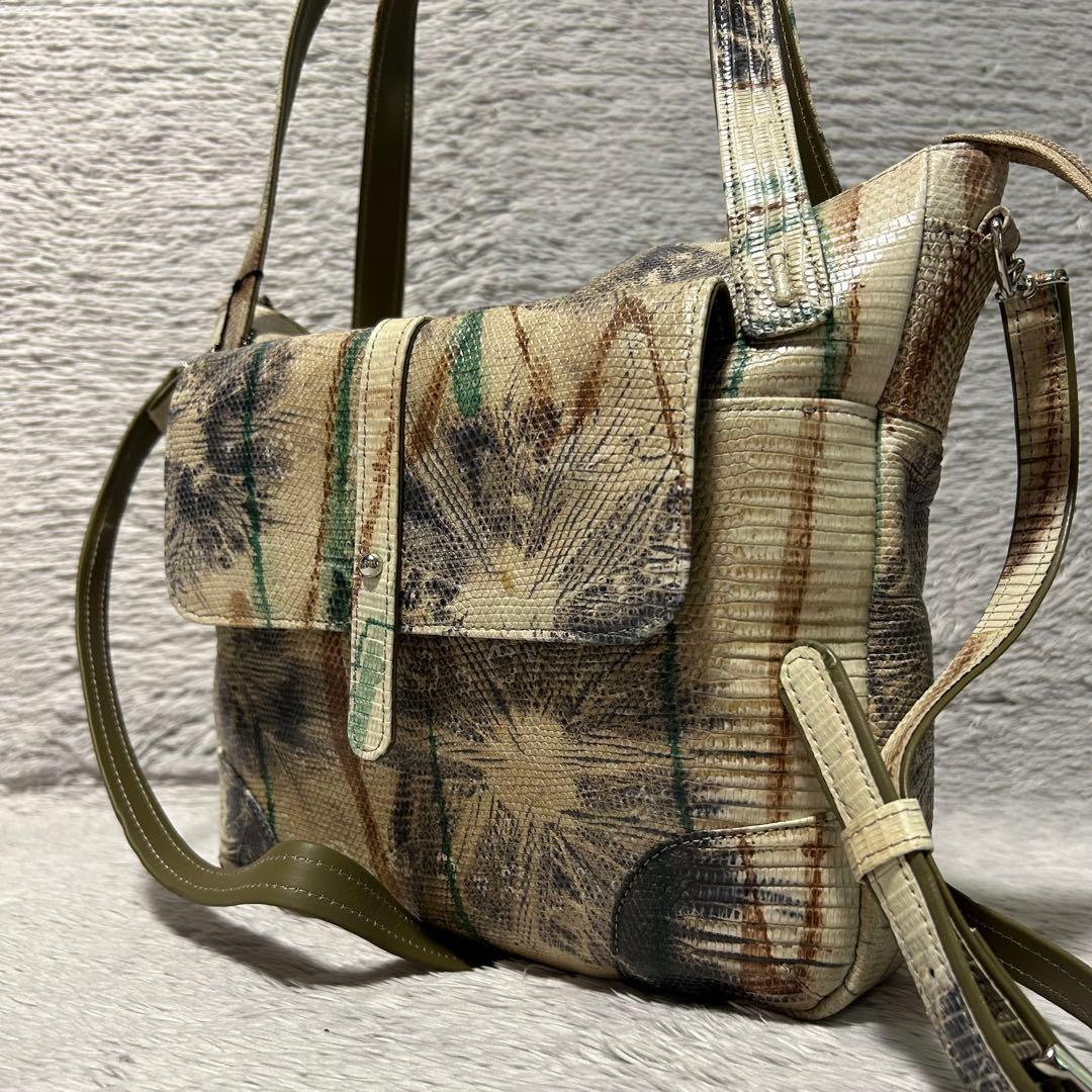 JRA認定 エキゾチックレザー リザード ショルダーバッグ　ハンドバッグ