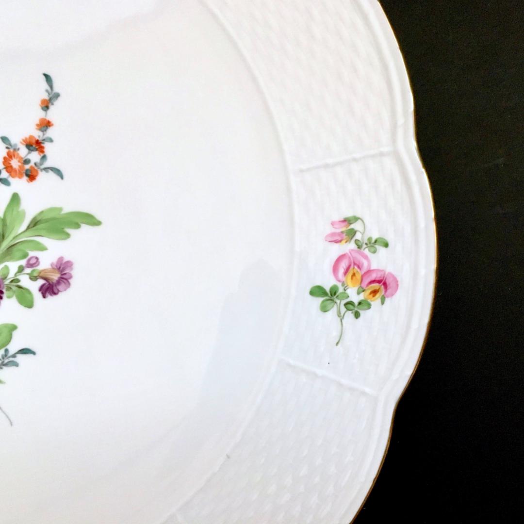 マイセン 金彩 花のブーケ文 アルトツィアレリーフ 絵皿 直径 35cm