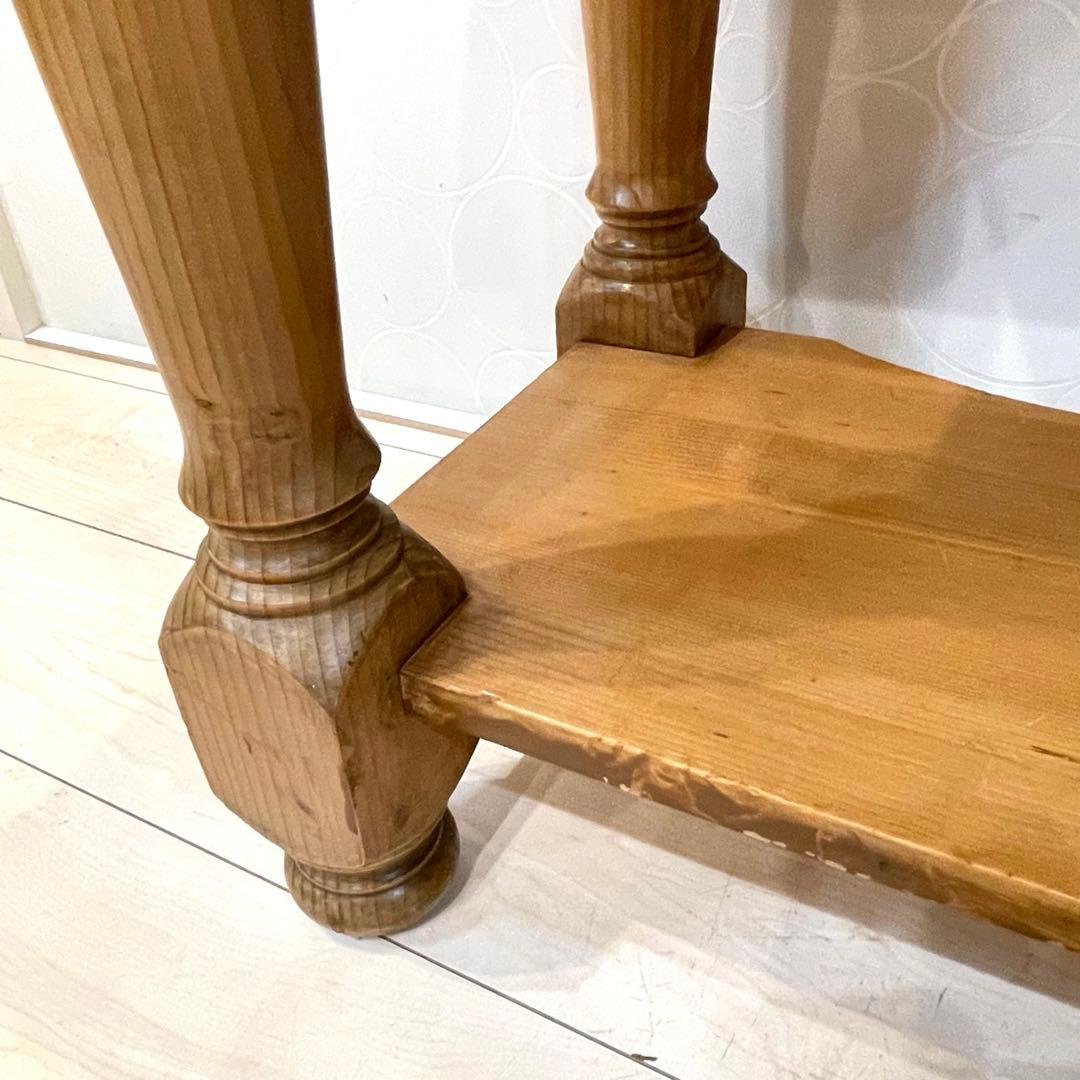 天然木 サイドテーブル　飾り棚 パイン材 カントリー コンソール キャビネット