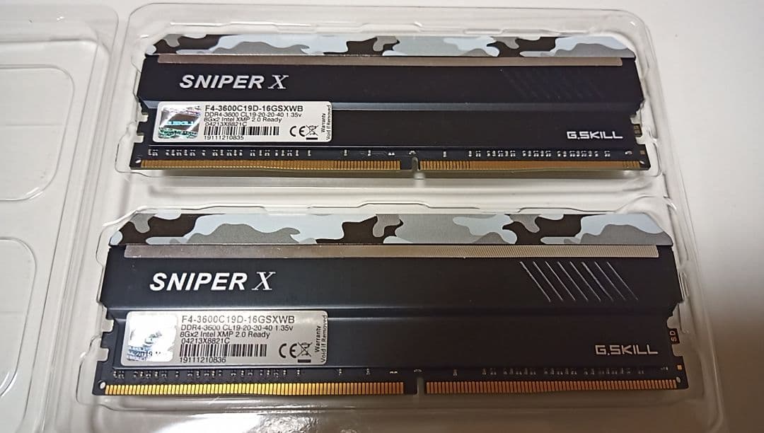 メモリー G.SKILL SNIPER X DDR4 16GB F4-3600C19D