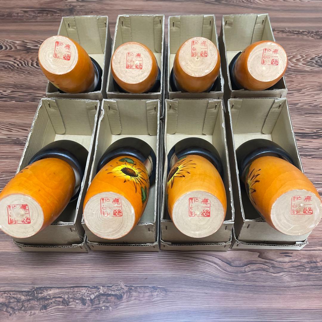 近代こけし【花映】真一郎作　8体セット　まとめ売り