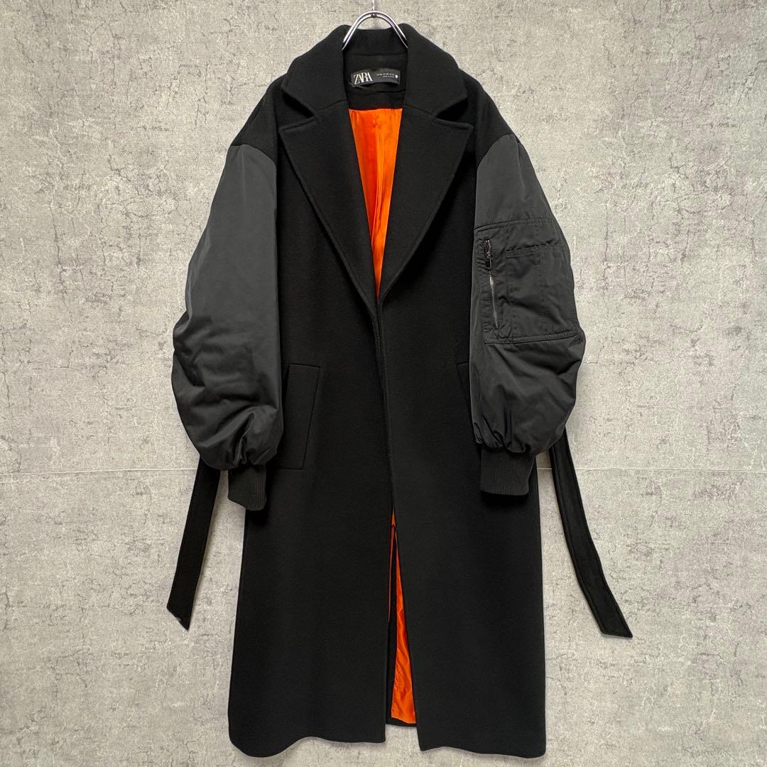 ZARA MA-1切替 マッチングボンバーコート 黒 XS オーバーサイズ