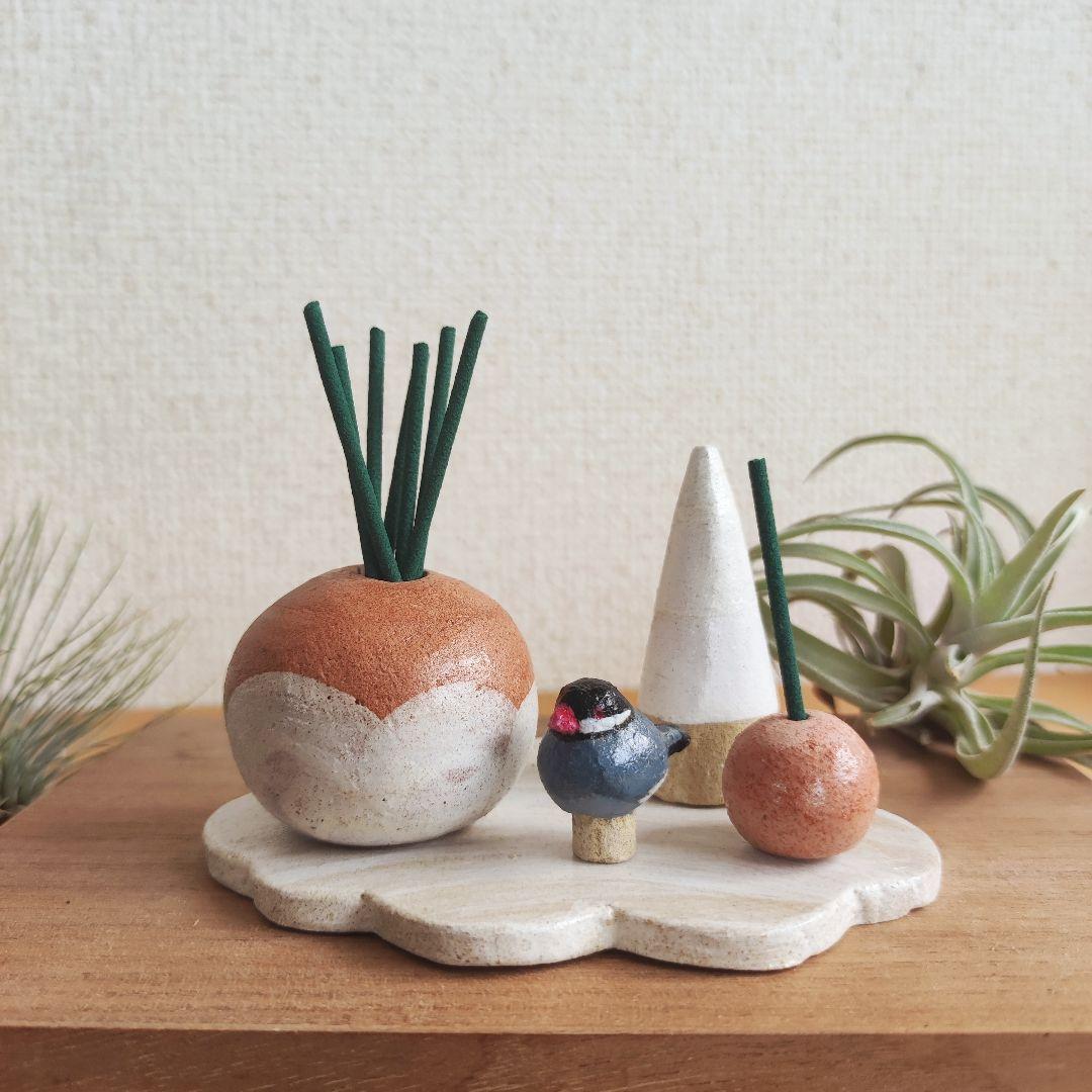 文鳥さんの色々アレンジお香立てセット