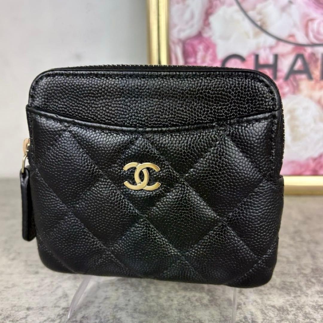 CHANEL キャビアスキン　マトラッセ　ケース　フラグメントケース