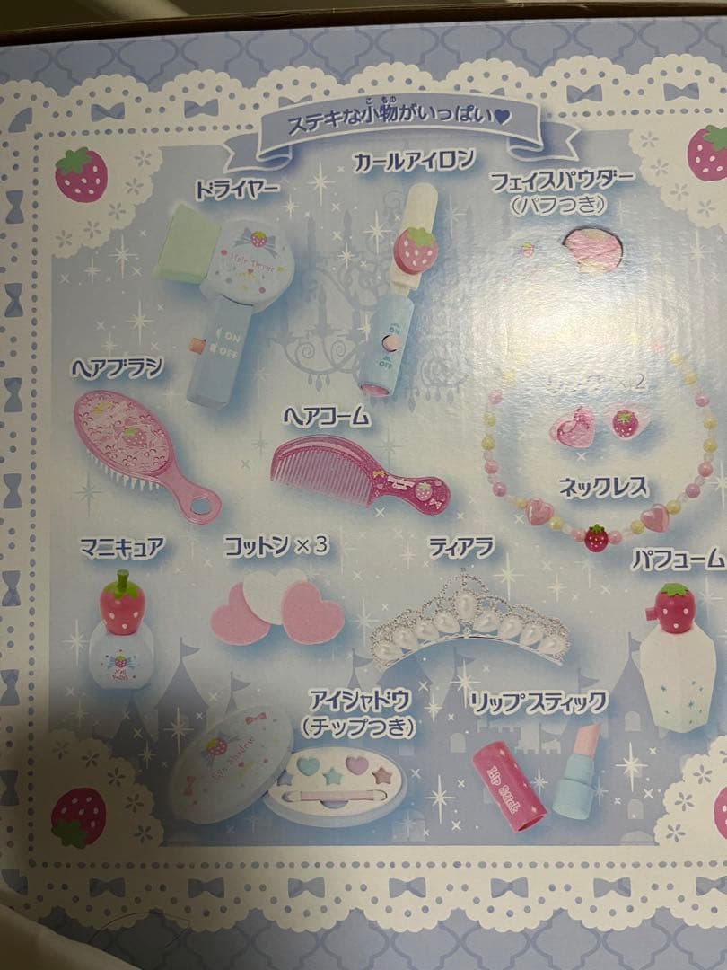 木製ドレッサー ストロベリー柄　マザーガーデン　野いちごドレッサー　化粧