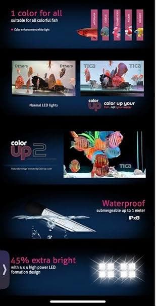 TICA水槽用LEDライト 白色 強調光 防水 120cm 水中ライト水槽ライト