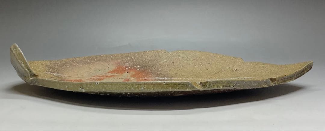 金重愫　備前葉皿　二人　円山窯　共箱　栞　X380