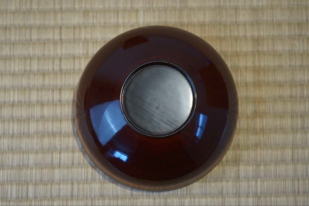 溜塗内黒 独楽形 蓋物椀 2客/ 木製漆器 茶懐石