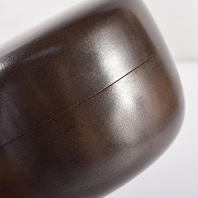 茶道具　漆塗　銀溜銀いぶし内金箔　棗　在銘　共箱　V　7353