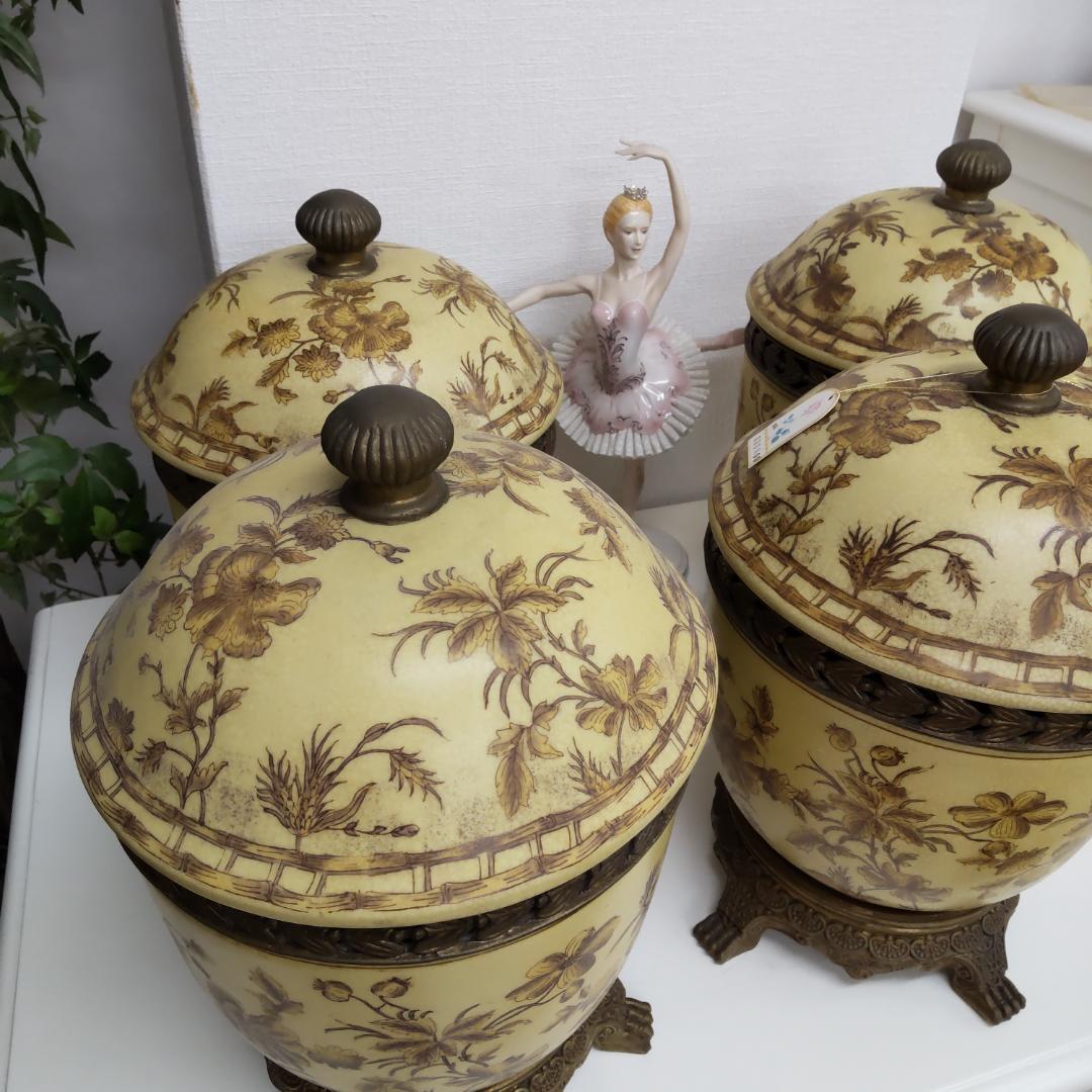 飾り壷　中国古玩　釉裏紅　インテリア　骨董風